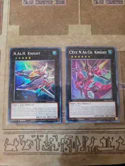 YUGIOH N.AS.H. KNIGHT + CXYZ N.AS.CH. KNIGHT LED9 SUPER 1ST ED NM - Image 1