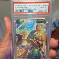 Namco One Piece CCG Roronoa Zoro PRB02-006 Foil Rare EN 2026 PSA 10 - Image 1