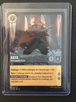 Disney Lorcana Raya - Unstoppable Force 193/204 Ursula's Return Cold Foil NM - Image 1