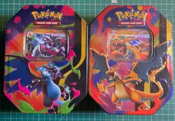 Pokemon TCG Mega Charizard X & Y Mega Evolution Tin Set - 2 Tins -New & Sealed - Image 1