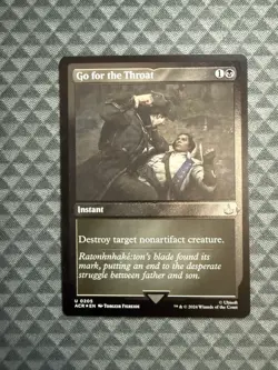 MTG Go for the Throat #0205 Foil Etched Uncommon UB: Assassin’s Creed (ACR) - Image 1