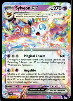 2024 TCG Pokemon #086 Sylveon ex 086/191 Holo Sv08 Surging Sparks - Image 1