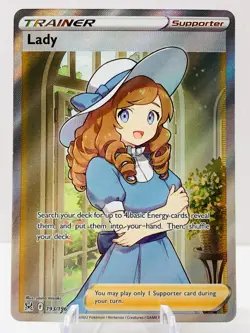 Pokemon Lady 193/196 Lost Origin Sword & Shield FULL ART TRAINER - Image 2