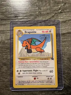 Pokemon DRAGONITE Card BLACK STAR PROMO Set #5 Movie Release WB Stamped WOTC LP - Image 1