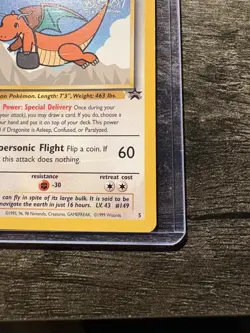 Pokemon DRAGONITE Card BLACK STAR PROMO Set #5 Movie Release WB Stamped WOTC LP - Image 2