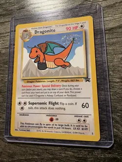 Pokemon DRAGONITE Card BLACK STAR PROMO Set #5 Movie Release WB Stamped WOTC LP - Image 3