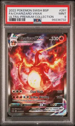 2022 POKEMON SWSH BLACK STAR PROMO #261 FULL ART/CHARIZARD VMAX PSA 9 - Image 1