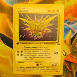 Pokemon Zapdos Fossil 1st Edition Rare Regular 30/62 Basic 80 HP English Wizards - Image 1