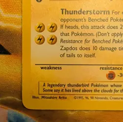 Pokemon Zapdos Fossil 1st Edition Rare Regular 30/62 Basic 80 HP English Wizards - Image 5