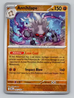 Reverse Holo Annihilape 092/182 Rare Destined Rivals Pokemon - Image 1