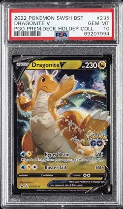 2022 POKEMON SWSH BLACK STAR PROMO #235 DRAGONITE V PSA 10 - Image 1