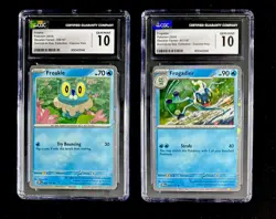 CGC 10 Froakie & Frogadier 057/197 Cosmos Holo Obsidian Flames Pokemon TCG Gem - Image 1