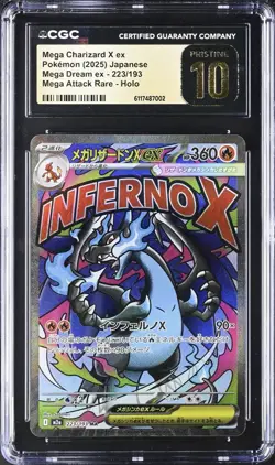 2025 Pokemon Mega Charizard X ex Mega Dream ex #223/193 Japanese CGC Pristine 10 - Image 1