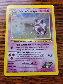 Pokemon TCG Sabrina's Gengar Gym Heroes 14/132 Unlimited Holo Rare LP Swirl - Image 1