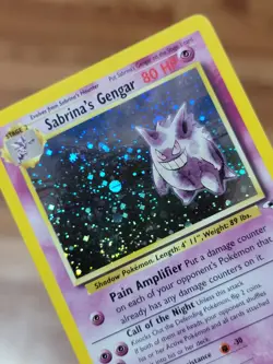 Pokemon TCG Sabrina's Gengar Gym Heroes 14/132 Unlimited Holo Rare LP Swirl - Image 2