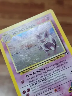Pokemon TCG Sabrina's Gengar Gym Heroes 14/132 Unlimited Holo Rare LP Swirl - Image 3