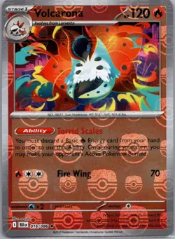 Volcarona Master Ball Pattern 016/086 SV: Black Bolt Pokemon TCG Rare NM - Image 1
