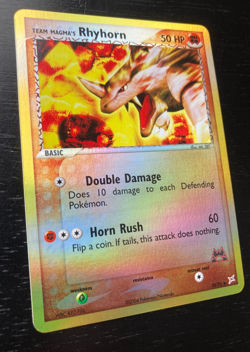 Pokemon Rev.-Holo Team Magma's Rhyhorn 38/95 Excellent to to Near-Mint Cond. - Image 1
