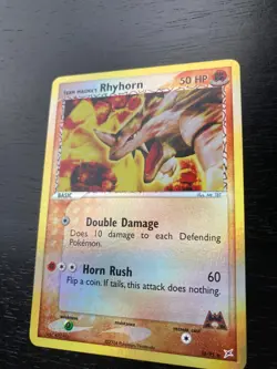 Pokemon Rev.-Holo Team Magma's Rhyhorn 38/95 Excellent to to Near-Mint Cond. - Image 2