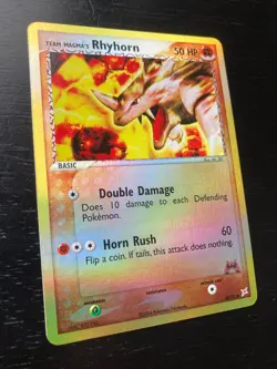 Pokemon Rev.-Holo Team Magma's Rhyhorn 38/95 Excellent to to Near-Mint Cond. - Image 4