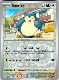 SNORLAX 136/167 TWILIGHT MASQUERADE REVERSE HOLO NM/M - Image 1