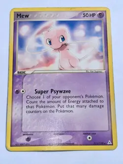 Mew 111/110 EX Holon Phantoms Non-Holo Secret Rare Pokemon Card TCG MEDIUM PLAY - Image 1