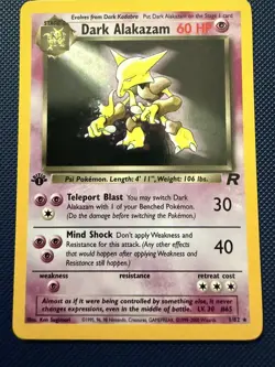 Dark Alakazam 1st Edition, Holo 1/82 Team Rocket Pokemon Card NM - Image 3