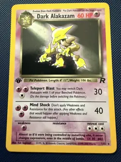 Dark Alakazam 1st Edition, Holo 1/82 Team Rocket Pokemon Card NM - Image 4