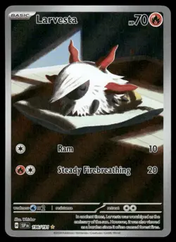 Pokemon Cards Larvesta 196/191 Surging Sparks Illustration Rare NM - Image 1