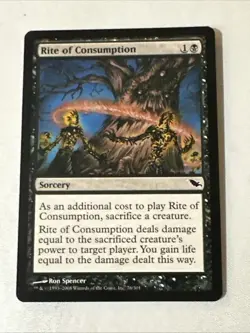 Rite Of Consumption X1 Shadowmoor Ex Condition See Pics Front Back - Image 1