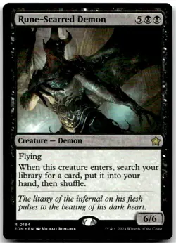 MTG Rune-Scarred Demon Foundations FDN #184 rare NM *NICE*! - Image 1