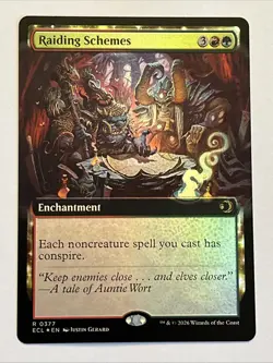 x1 Raiding Schemes - Foil - Extended Art R MTG Lorwyn Eclipsed M/NM, English - Image 1