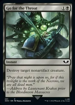 1x Go for the Throat Heavy Play MTG Magic - Kid Icarus - - Image 1