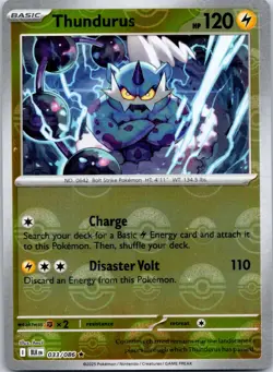 THUNDURUS (POKE BALL PATTERN) - 033/086 Holo SV: Black Bolt - POKEMON NM/M - Image 1