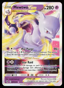 Mewtwo VSTAR 031/078 Ultra Rare Pokemon GO Pokemon Card - Image 1