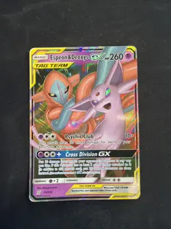 Pokemon Espeon & Deoxys GX Ultra Rare Holo SM - Unified Minds 72/236 - Image 1
