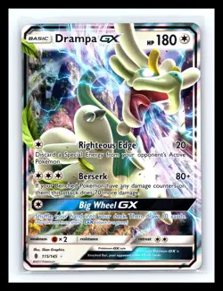 💥 Drampa GX - 115/145 - Pokemon Guardians Rising Sun & Moon Ultra Rare Holo - Image 1