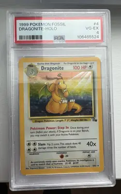 Pokemon TCG Dragonite Fossil 4/62 Holo - PSA 4 - Image 1