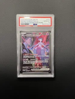 PSA 10 Team Rocket's Mewtwo EX Destined Rivals 231/182 Pokemon TCG - Image 1