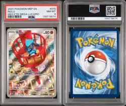 2025 POKEMON MEP EN-ME BLACK STAR PROMO #010 RIOLU PSA 8 - Image 3