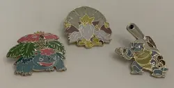 Official 2016 Pokemon Pin Lot of 3 Mega Venusaur, Mega Alakazam, Mega Blastoise - Image 1