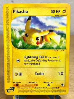 Expedition Base Set Pikachu 124/165 Common Pokemon MP - Image 1