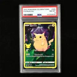 PSA 8 NM-MT 2021 Pokemon ENG Pikachu E 005/025 - Image 1