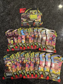 Pokemon TCG Mega Evolution Perfect Order Art Set of 20 Boosters And 3 Pack - Image 1