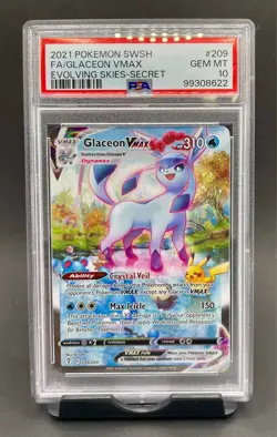 PSA 10 Glaceon VMAX Full Alt Art Secret #209 Pokemon Evolving Skies GEM MINT - Image 1