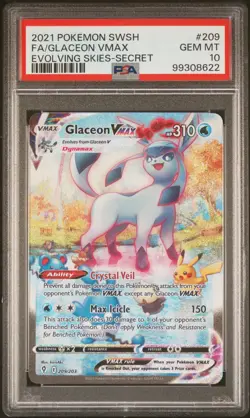 PSA 10 Glaceon VMAX Full Alt Art Secret #209 Pokemon Evolving Skies GEM MINT - Image 4