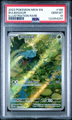 BULBASAUR 166/165 PSA 10 POKEMON 151 ILLUSTRATION RARE HOLO ENGLISH - Image 1