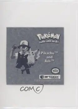 Pikachu and Ash Artbox Pokemon Stickers Series 1 Prizm #Pr11 1999 - Image 2