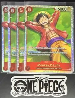 4x One Piece ST21-014 SR Monkey.D.Luffy - English - Foil - Playset - TCG - NM/M - Image 1