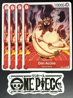 4x One Piece EB02-004 C Don Accino - English - Regular - Play Set - TCG - NM/M - Image 1